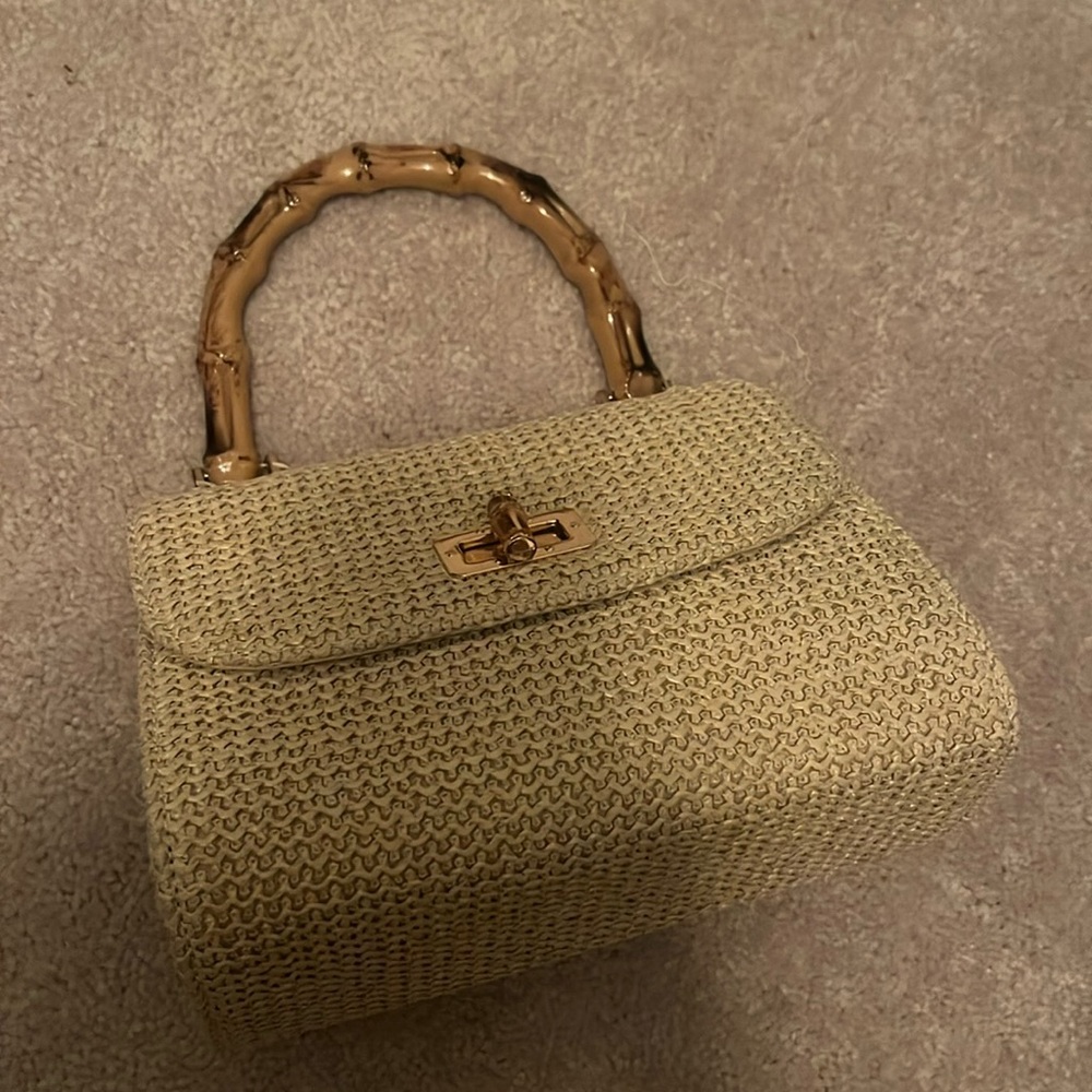 Raffia Top handle Purse